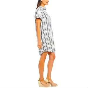 ADRIENNE VITTADINI Women's Linen Button Down Tunic Dress, Montauk Stripe Size S